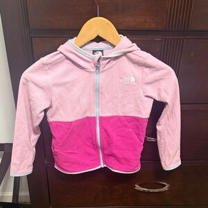 The North Face Kids Two-Tone Pink Hooded Fleece Jacket